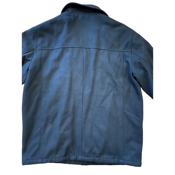 Steve & Barrys Woolly Mammoth Coat Mens XL Black Wool Blend Button Front Heavy - Picture 2 of 13